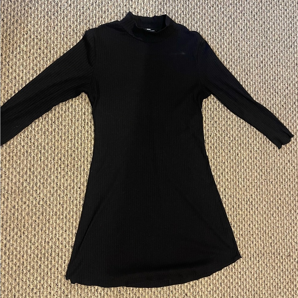 Black turtle neck dress